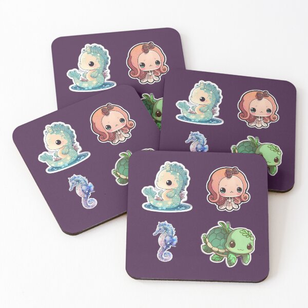 Item preview, 4 Cute Drawings of Sea Animals designed and sold by beluxe.