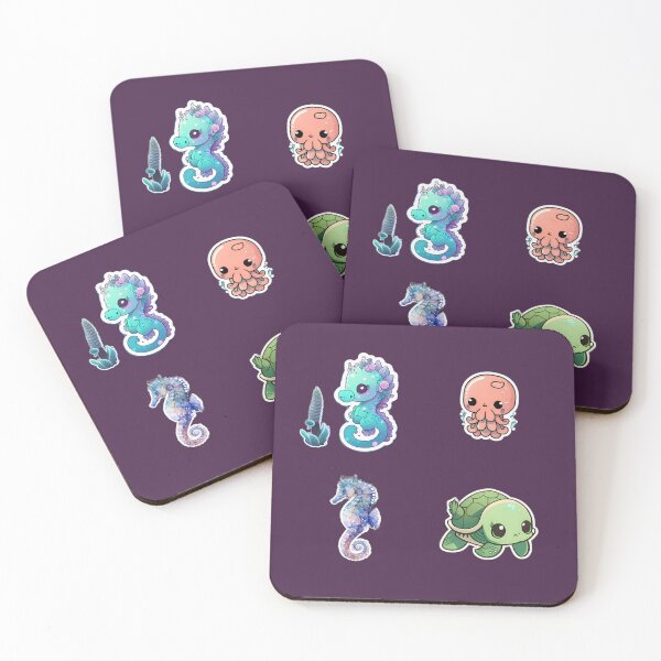 Item preview, 4 Cute Drawings of Sea Animals designed and sold by beluxe.