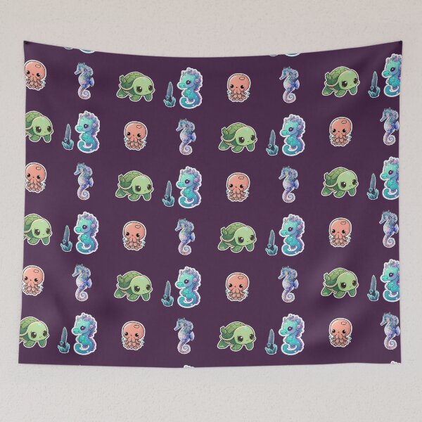 Item preview, 4 Cute Drawings of Sea Animals designed and sold by beluxe.