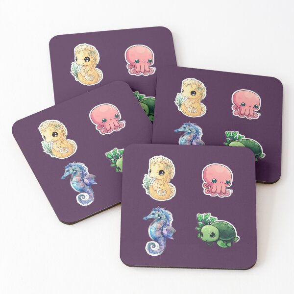 Item preview, 4 Cute Drawings of Sea Animals designed and sold by beluxe.