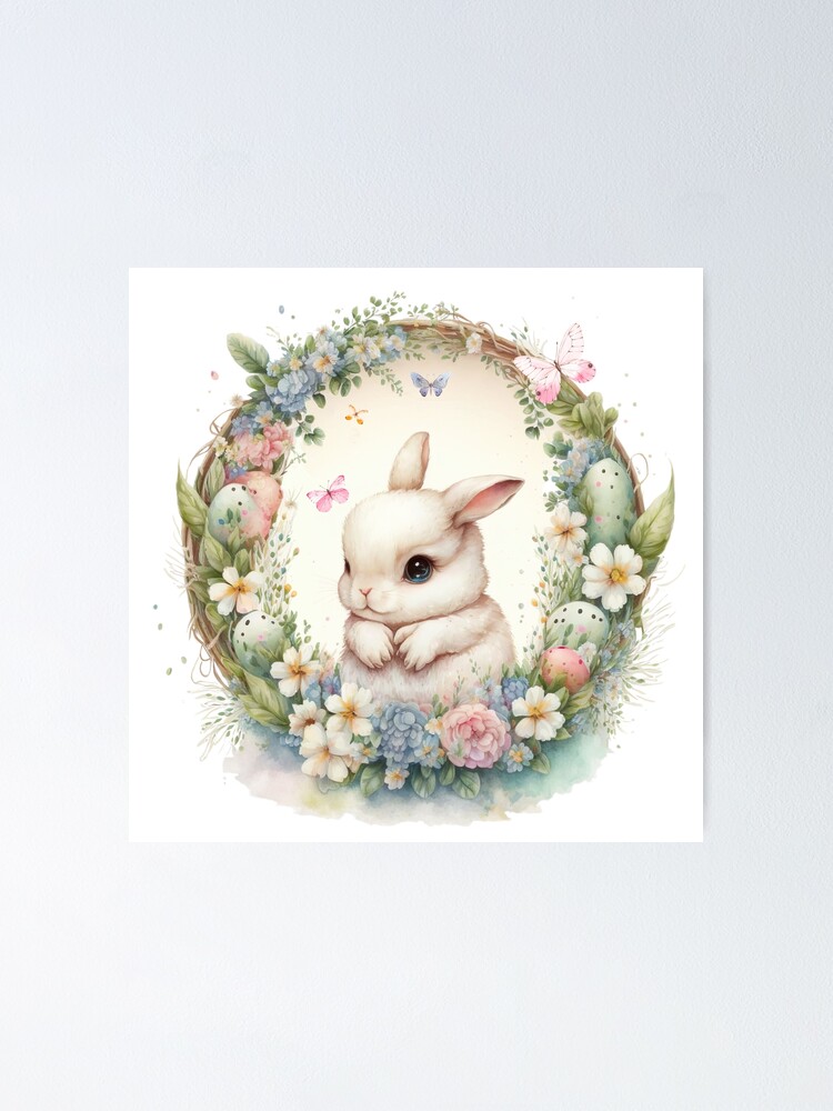 Easter Flower Baby Bunny