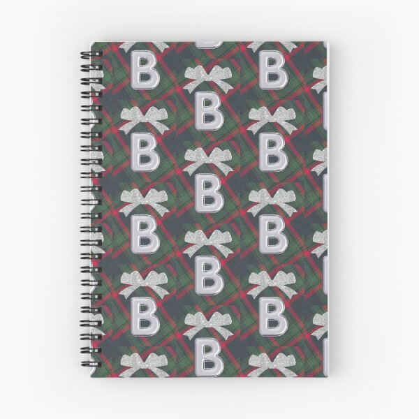 Item preview, Glorious Red and Green Plaid with Glittering Bow and Puff Initial-B(2) designed and sold by SunMoonBeyond.
