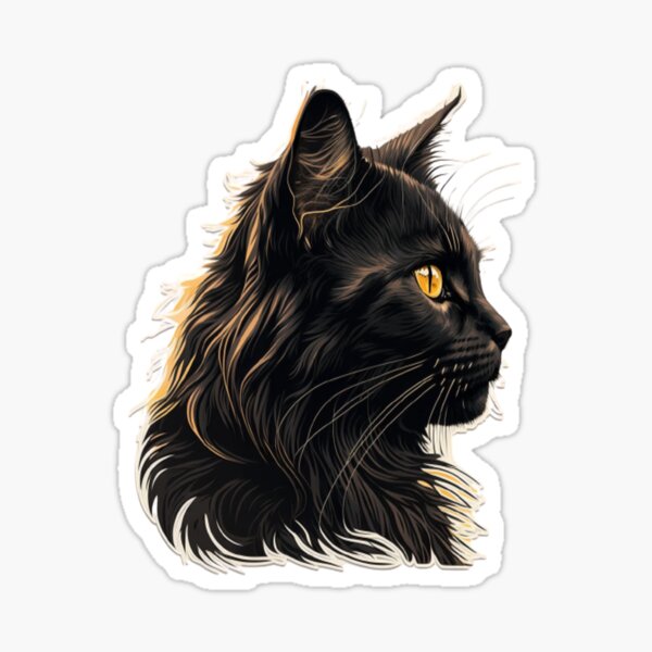 Vista previa del artículo con la obra «Gato negro», diseñado y vendido por MCreativeStore.