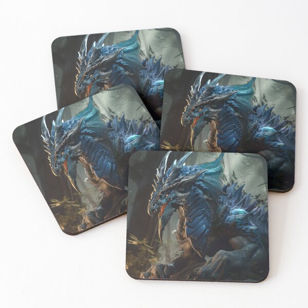 Item preview, Enter the World of Fantasy with this Highly Detailed Blue Dragon Portrait designed and sold by CreationP.