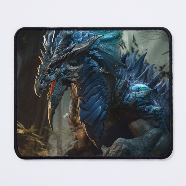 Item preview, Enter the World of Fantasy with this Highly Detailed Blue Dragon Portrait designed and sold by CreationP.