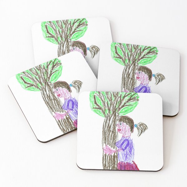 Item preview, Little girl hugging a tree designed and sold by MadeBySicilian.