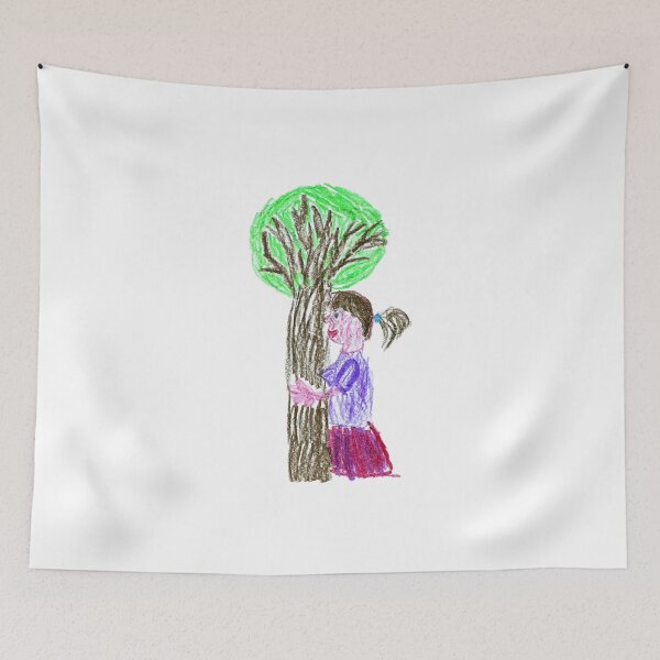 Item preview, Little girl hugging a tree designed and sold by MadeBySicilian.
