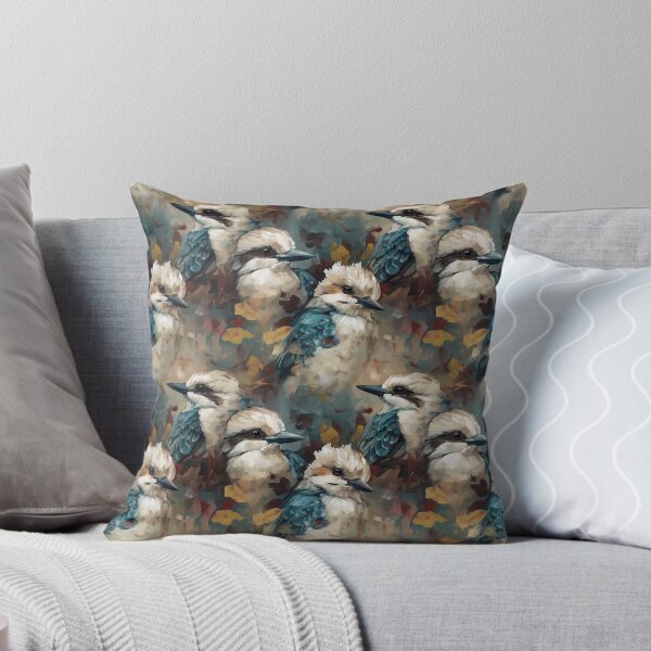 Item preview, Beautiful Kookaburras in Australia, oil on canvas pattern. One of the most amazing birds in the world, the Kookaburra is full of personality and truly beautiful. designed and sold by Orianah.