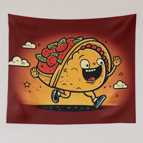Item preview, Happy cute taco running, is it tuesday? designed and sold by NxtGenArt.
