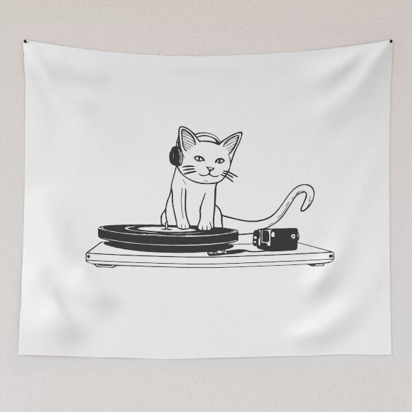 Item preview, DJ Cat (Black) designed and sold by cptcarterprints.