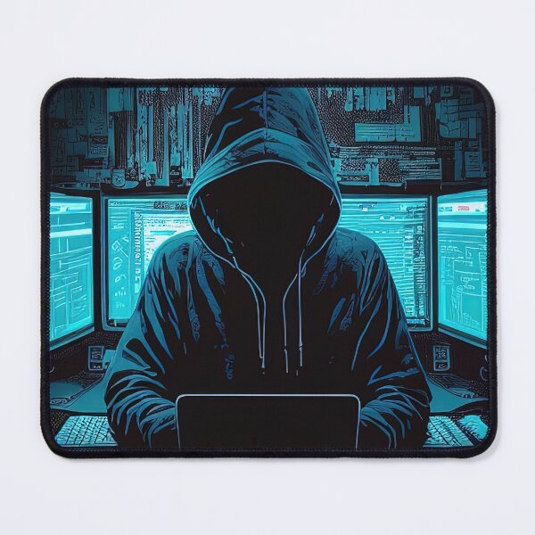 Item preview, Black hat hacker with hoodie in blue designed and sold by RK - Shop.