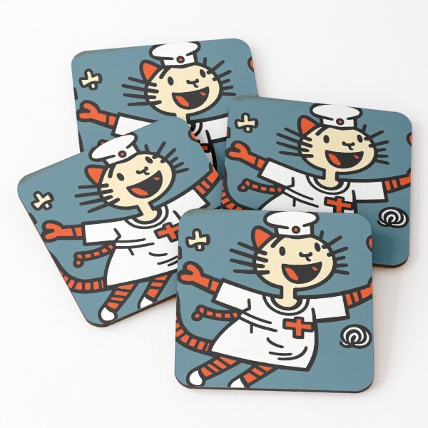 Item preview, Cute nurse cat flying with love and hearts designed and sold by NxtGenArt.
