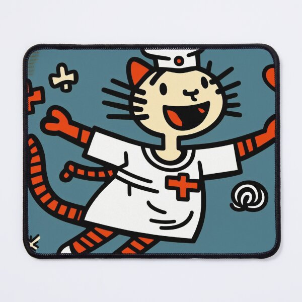 Item preview, Cute nurse cat flying with love and hearts designed and sold by NxtGenArt.