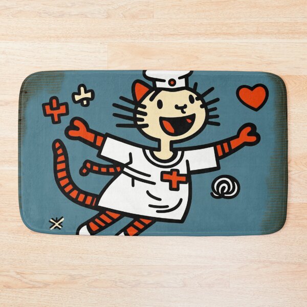 Item preview, Cute nurse cat flying with love and hearts designed and sold by NxtGenArt.