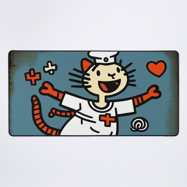Item preview, Cute nurse cat flying with love and hearts designed and sold by NxtGenArt.