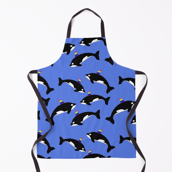 Item preview, Gay pride rainbow orca killer whale. Seamless pattern on blue water background. designed and sold by Nalidsa Sukprasert.