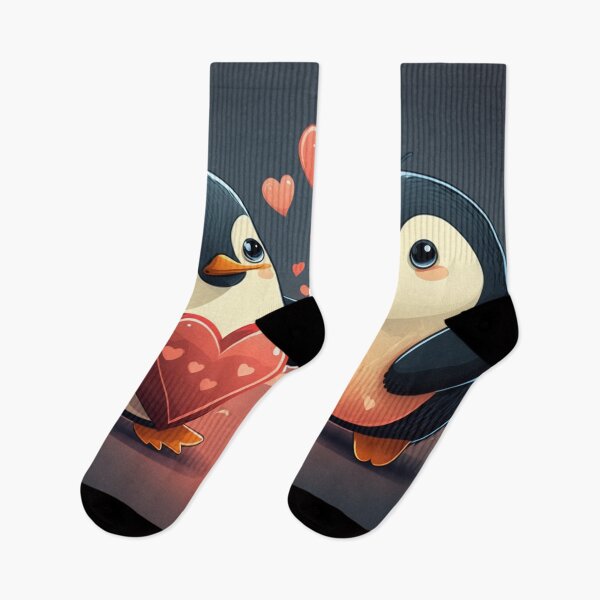 Item preview, Cute penguin couple love with hearts designed and sold by NxtGenArt.