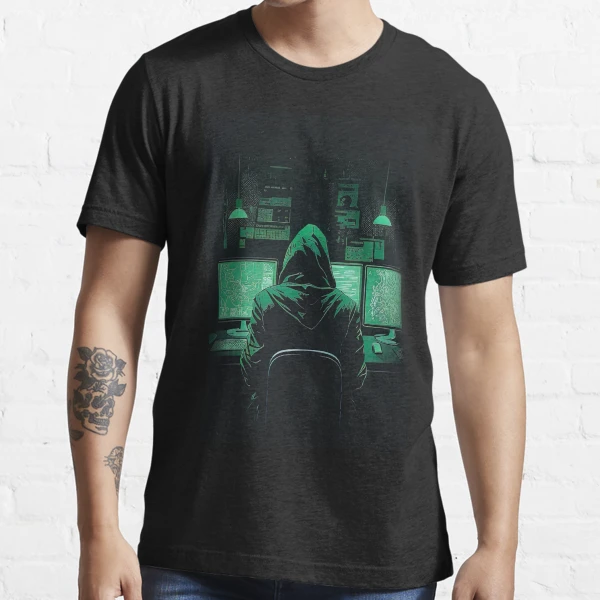 Hacker T-Shirt, Green Pixels