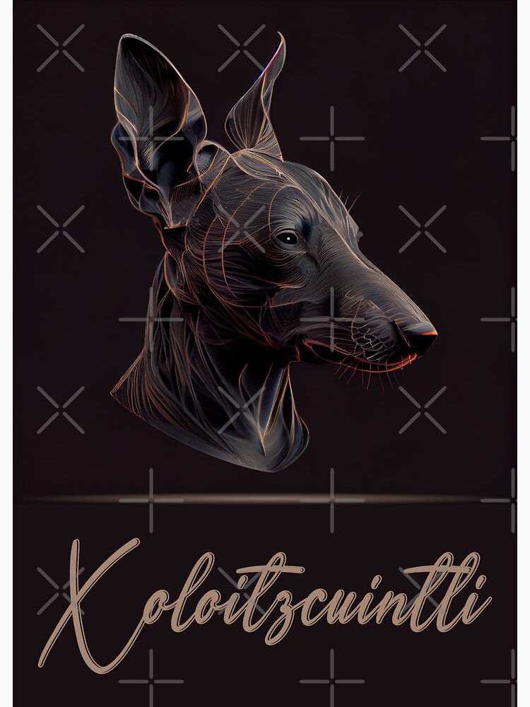 Imagen 3 de 3, Pegatina con la obra Xoloitzcuintli, diseñada y vendida por Best-Breeds.