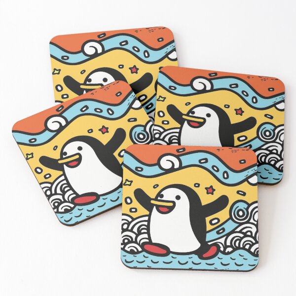 Item preview, Cute penguin running through the winter snow designed and sold by NxtGenArt.