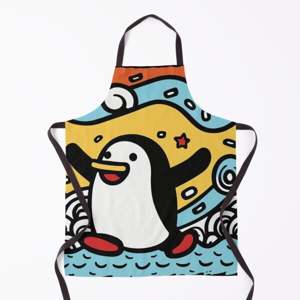 Item preview, Cute penguin running through the winter snow designed and sold by NxtGenArt.
