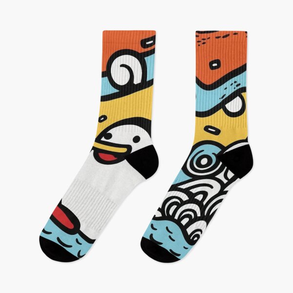 Item preview, Cute penguin running through the winter snow designed and sold by NxtGenArt.
