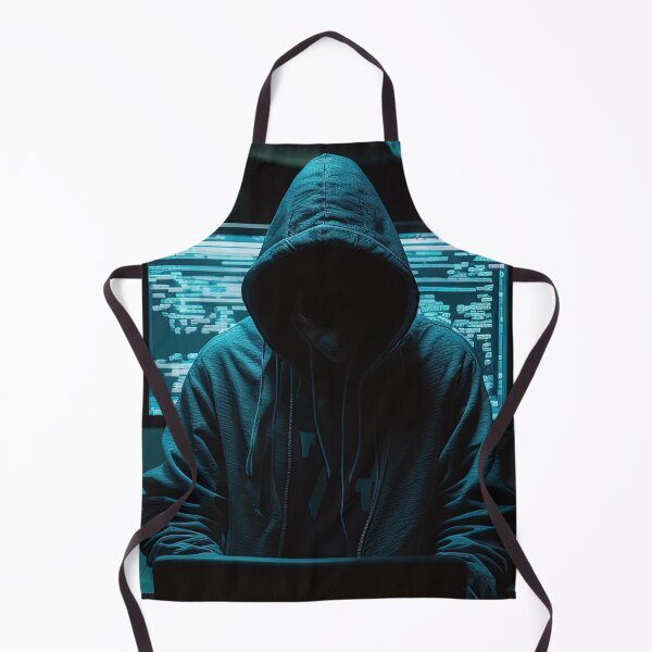 Item preview, Blackhat hacker wearing hoodie behind laptop designed and sold by RK - Shop.