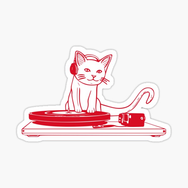 Funny Cute DJ Cat Sticker for Sale by Nextlevellife