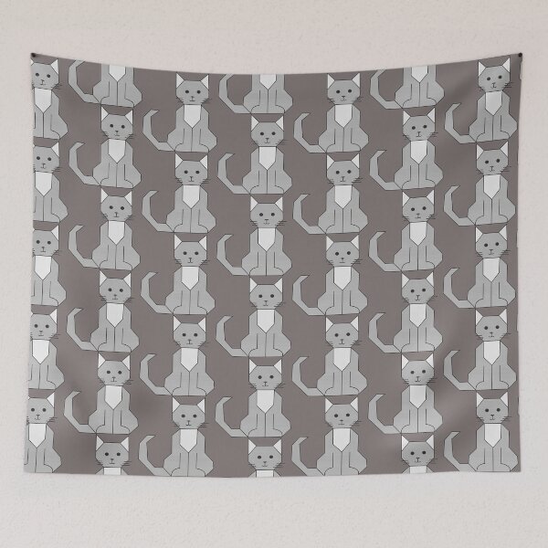 Item preview, cat drawing on grid designed and sold by E.D.CH designs..