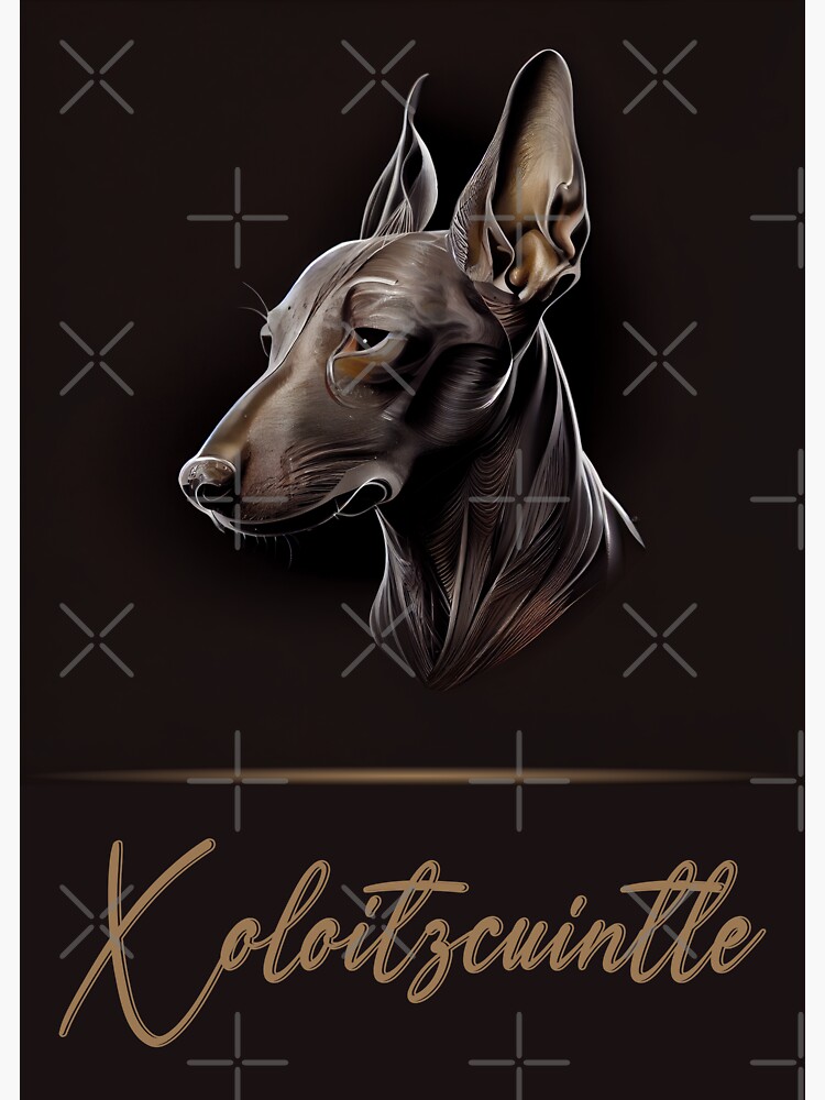 Imagen 3 de 3, Pegatina con la obra Retrato de Xoloitzcuintli, diseñada y vendida por Best-Breeds.