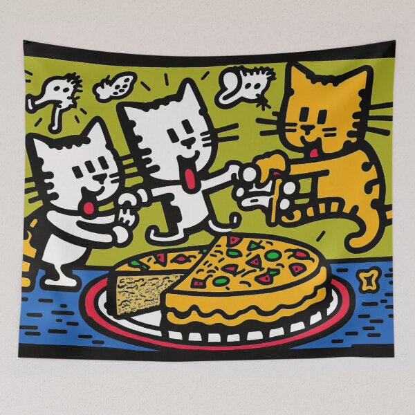Item preview, Very happy and cute cats eating cake designed and sold by NxtGenArt.