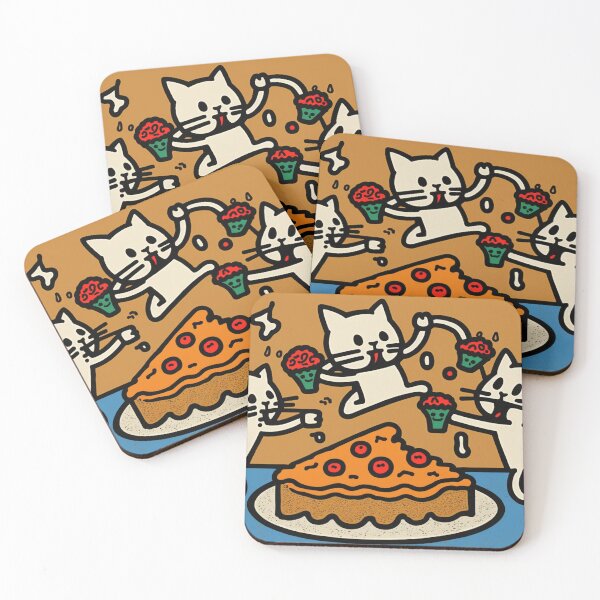 Item preview, Cute and happy cats jumping eating cake designed and sold by NxtGenArt.