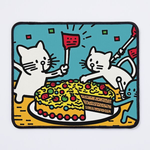 Item preview, Cute cats all wants a piece of the cake designed and sold by NxtGenArt.