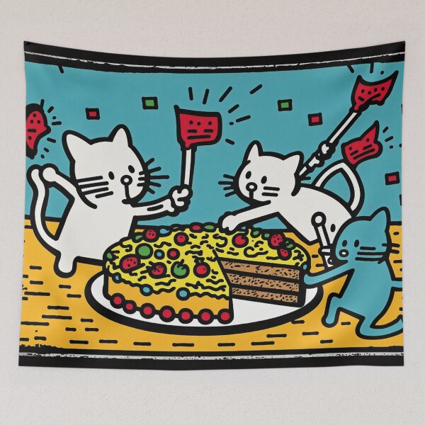 Item preview, Cute cats all wants a piece of the cake designed and sold by NxtGenArt.