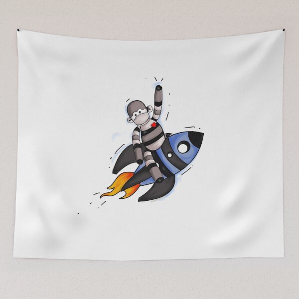 Item preview, Monkey on rocket designed and sold by mitalim.