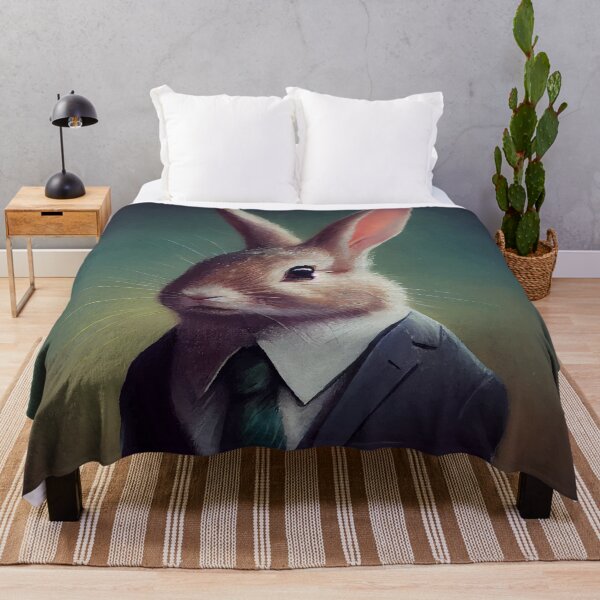 Item preview, Rabbit in suit and green tie designed and sold by MyHunkyDoryShop.