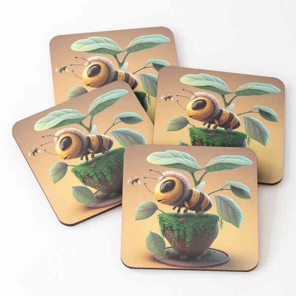 Item preview, Bee On A Super Lovely Cartoon Sunflower designed and sold by WixWorks.