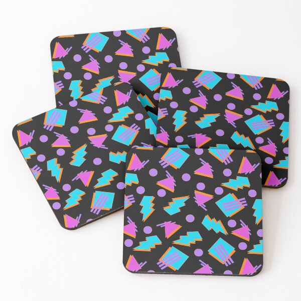 Item preview, Funky Vintage Memphis Style Design on Black Background designed and sold by LaRoach Digital Arts.