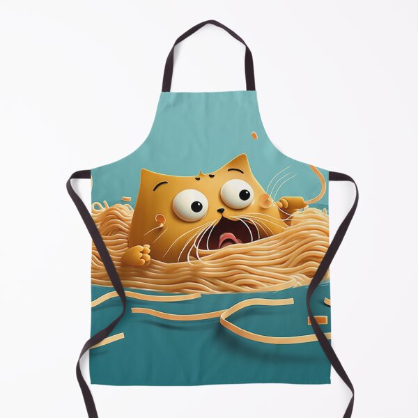Item preview, Nervous cute cat drowning in spaghetti designed and sold by NxtGenArt.