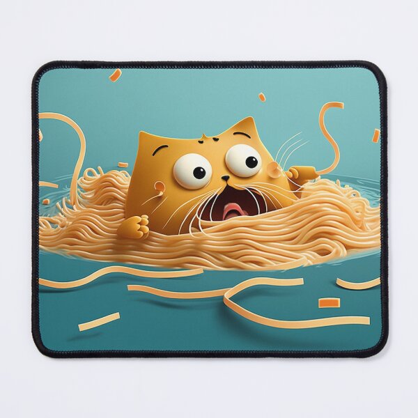 Item preview, Nervous cute cat drowning in spaghetti designed and sold by NxtGenArt.