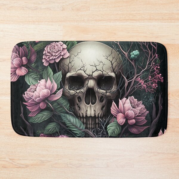 Item preview, Skull and Pink Roses Pink Skull Art Pink Gothic Skull designed and sold by Art.Fusion.Studio.