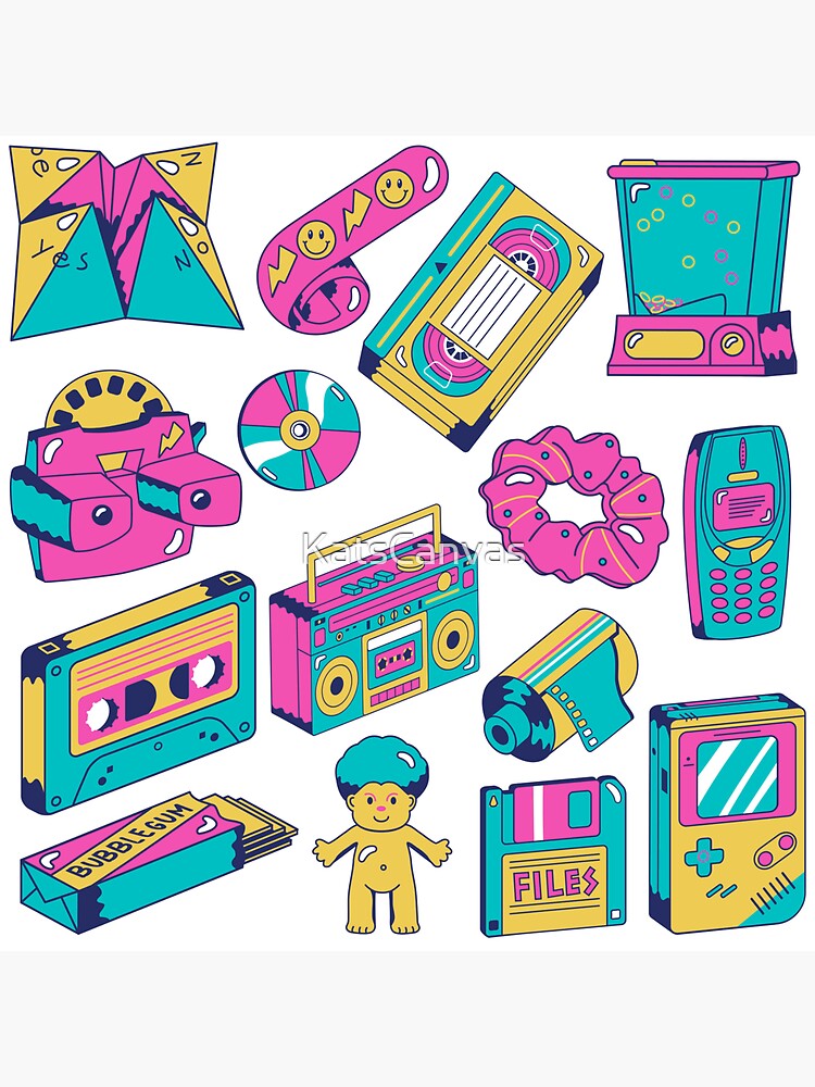 Classic 80s 90s Stickers Retro Nostalgia Stickers For Laptop