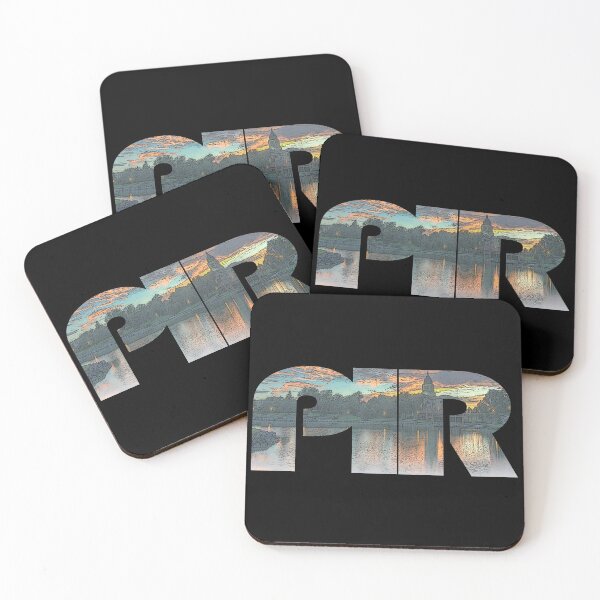 Item preview, Pierre, South Dakota PIR Sunset Cityscape designed and sold by CrabbyLobster.