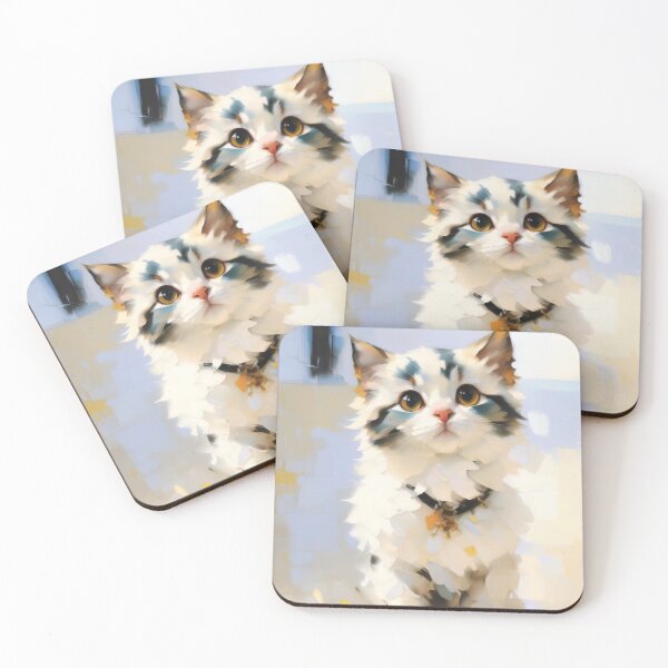 Item preview, Feline Grace: A elegant kitty oil painting designed and sold by KH-GardenEden.