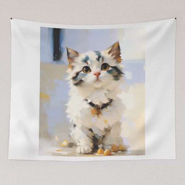 Item preview, Feline Grace: A elegant kitty oil painting designed and sold by KH-GardenEden.