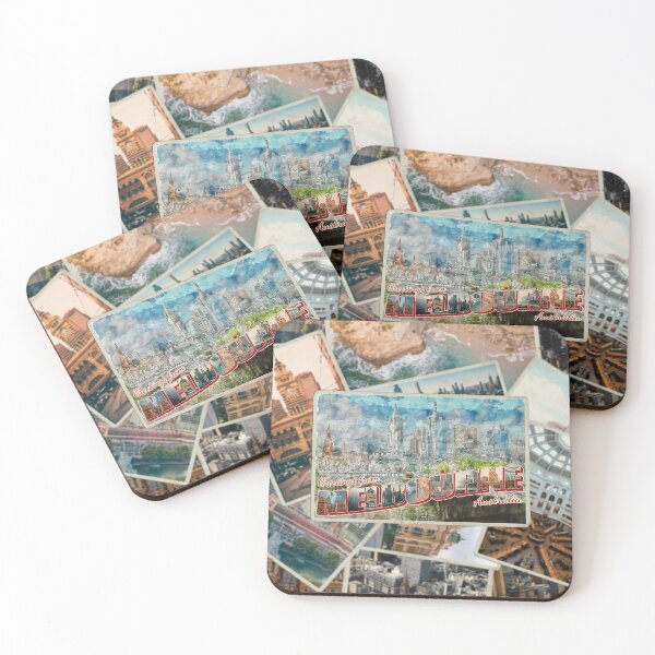 Item preview, Greetings from Melbourne in Australia Vintage style retro souvenir designed and sold by DeveloperProp0.