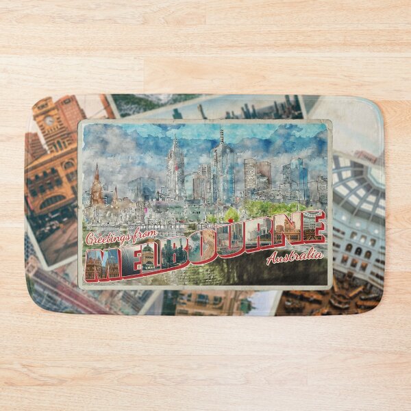 Item preview, Greetings from Melbourne in Australia Vintage style retro souvenir designed and sold by DeveloperProp0.