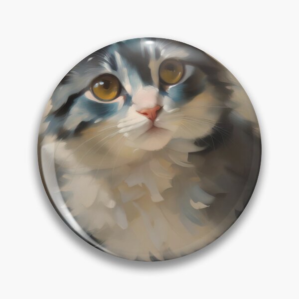 Item preview, Feline Intensity: A fierce kitty oil painting designed and sold by KH-GardenEden.
