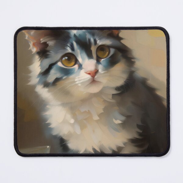 Item preview, Feline Intensity: A fierce kitty oil painting designed and sold by KH-GardenEden.