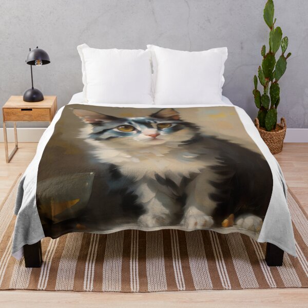 Item preview, Feline Intensity: A fierce kitty oil painting designed and sold by KH-GardenEden.
